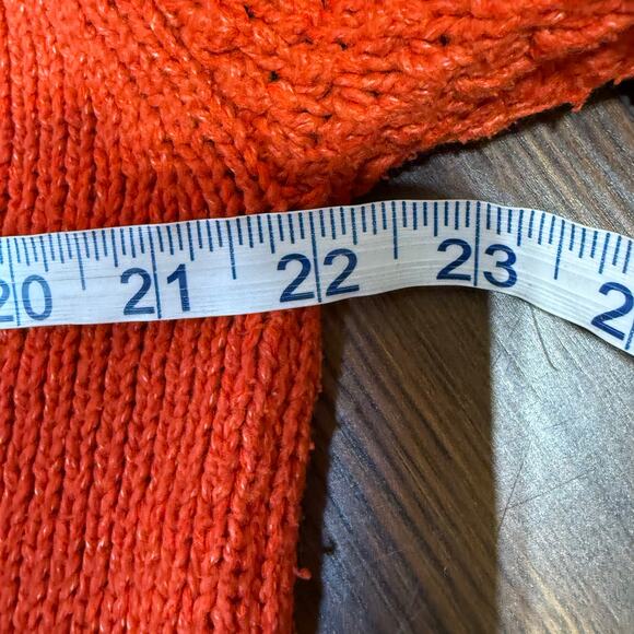 Caligraphie Orange Multi Textured Knit Sweater Size L - Picture 10 of 11